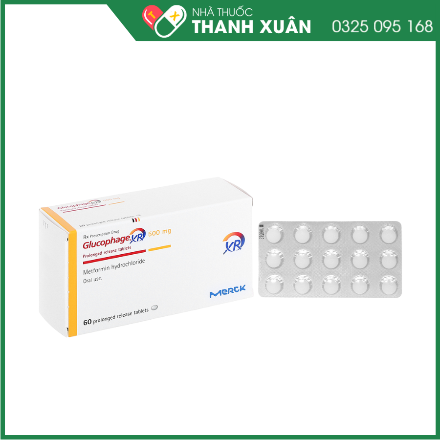 Glucophage XR 500 mg điều trị tiểu đường tuýp II